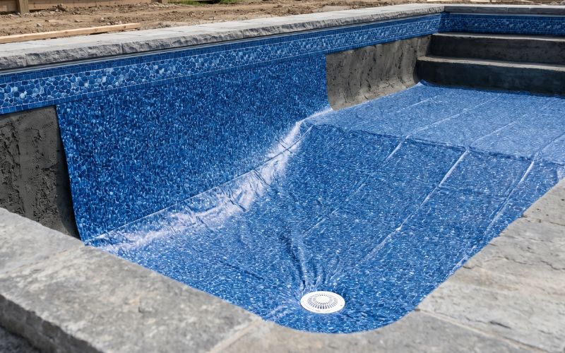 liner piscina sin uso pequeñas irregularidades