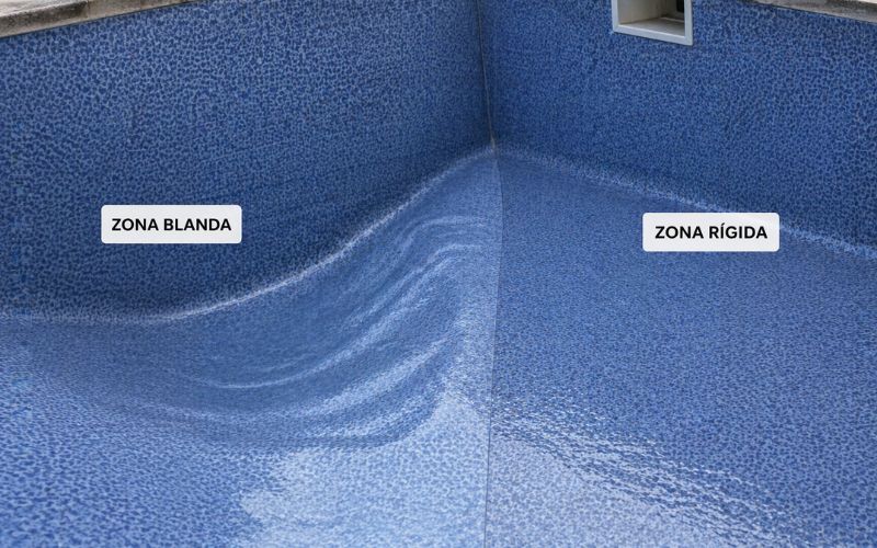liner piscina zona blanda rígida diferencia