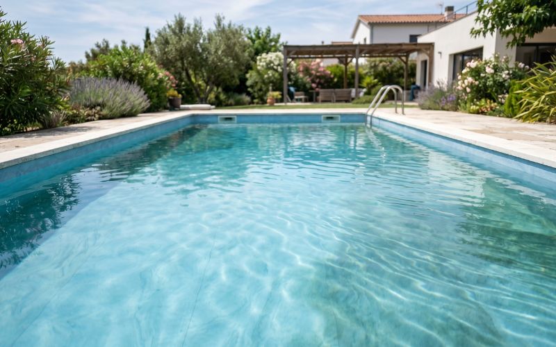 liner piscina zonas oscuras sin suciedad