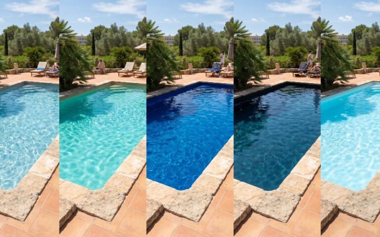 Cómo cambia el color del agua según el liner de la piscina