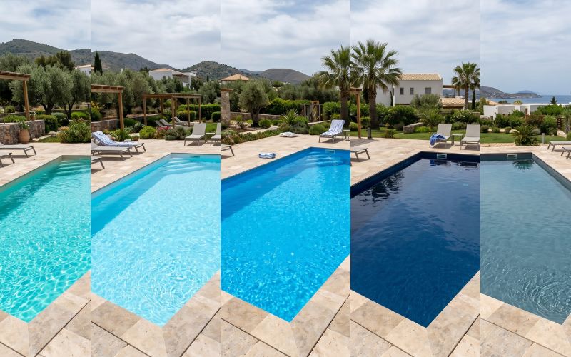 color agua según liner piscina