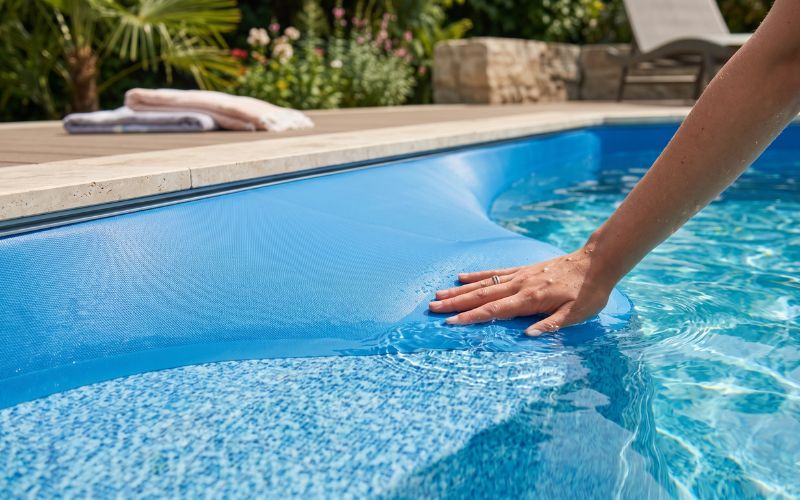 liner suave al tacto en piscina residencial