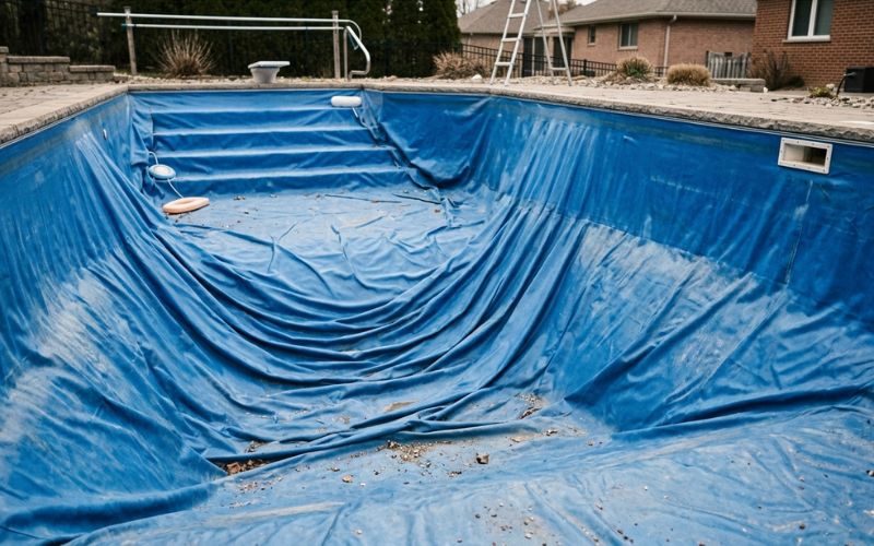 liner piscina arrugas tras vaciado