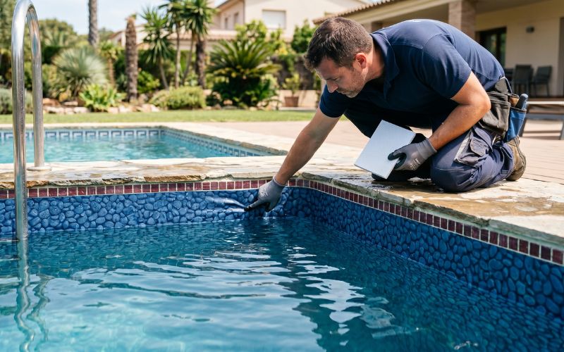 revisión del liner de piscina para evitar deformaciones por temperatura