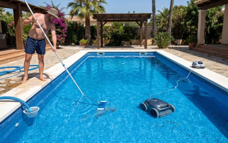 Robot o limpiafondos manual en piscinas con liner: cuál es mejor opción