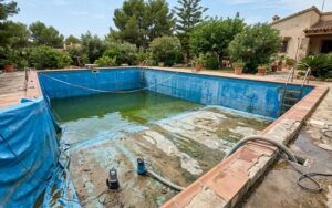 vaciar piscina con liner