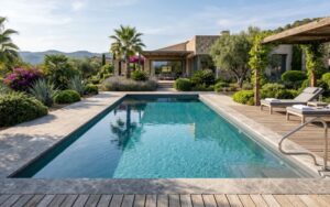 piscina con liner de apariencia uniforme