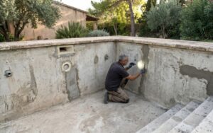 estado de piscina antes de instalar liner