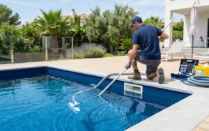 mantenimiento de piscina con liner en buen estado