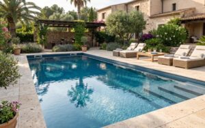 piscina con agua equilibrada y liner bien conservado
