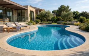 piscina moderna con diseño adaptado a liner