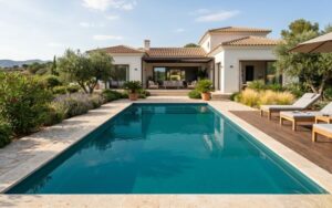 piscina residencial revestida con liner